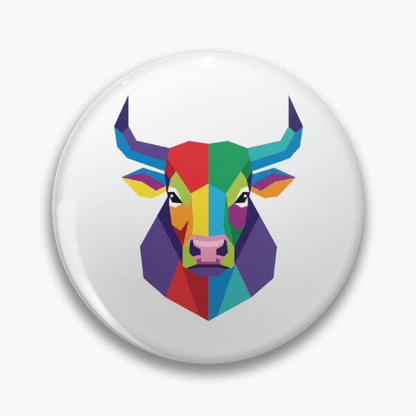 Item preview, Colorful Low Poly Bull Head designed and sold by Mazagk.