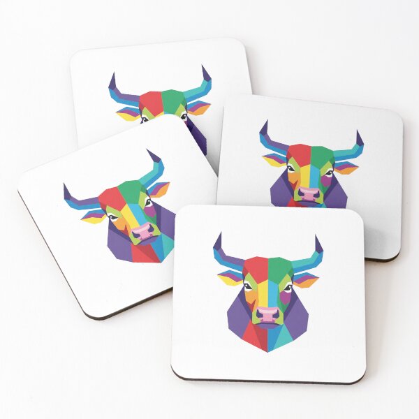 Item preview, Colorful Low Poly Bull Head designed and sold by Mazagk.