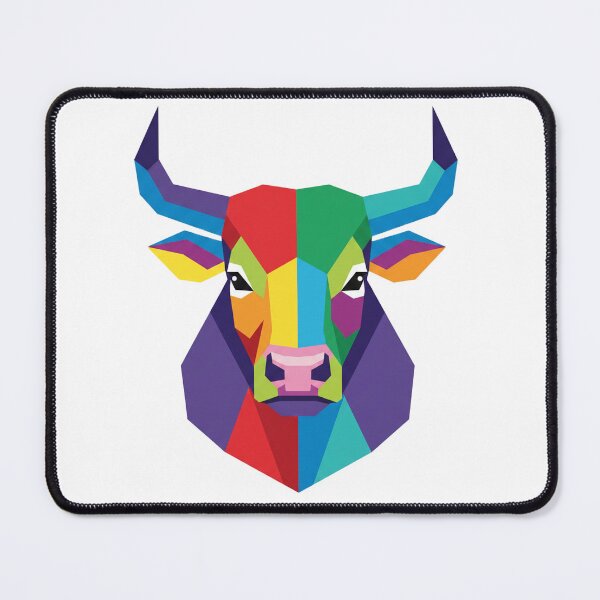 Item preview, Colorful Low Poly Bull Head designed and sold by Mazagk.
