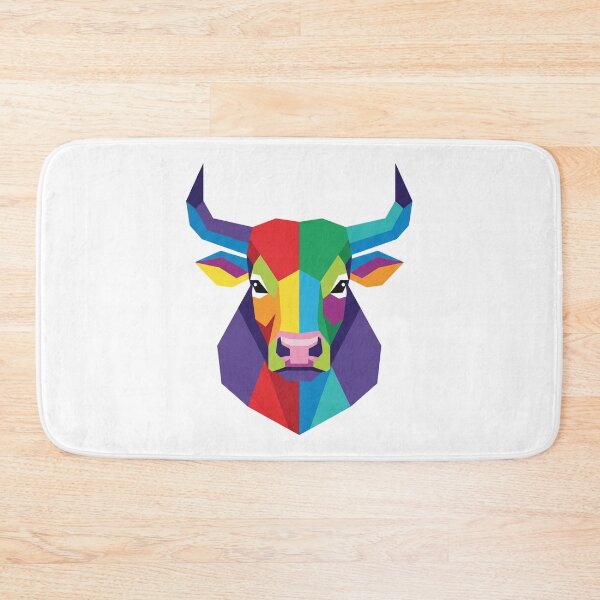 Item preview, Colorful Low Poly Bull Head designed and sold by Mazagk.