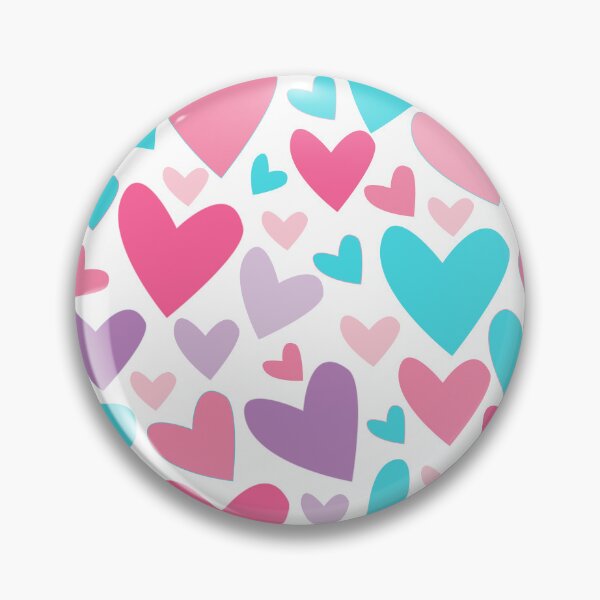 Item preview, Pink, Turquoise Blue, and Purple Abstract Hearts Pattern  designed and sold by Christina Katson.