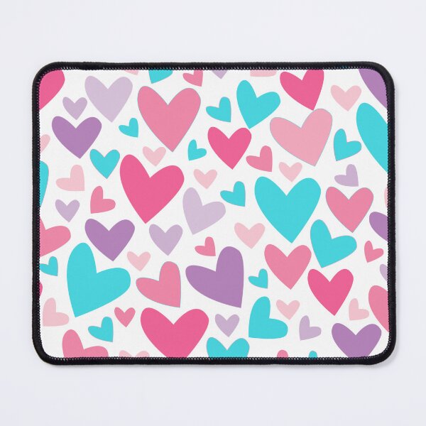 Item preview, Pink, Turquoise Blue, and Purple Abstract Hearts Pattern  designed and sold by Christina Katson.