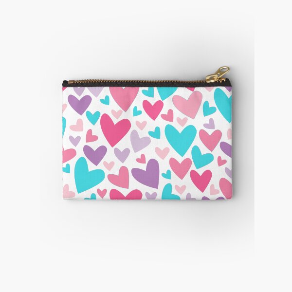 Item preview, Pink, Turquoise Blue, and Purple Abstract Hearts Pattern  designed and sold by Christina Katson.