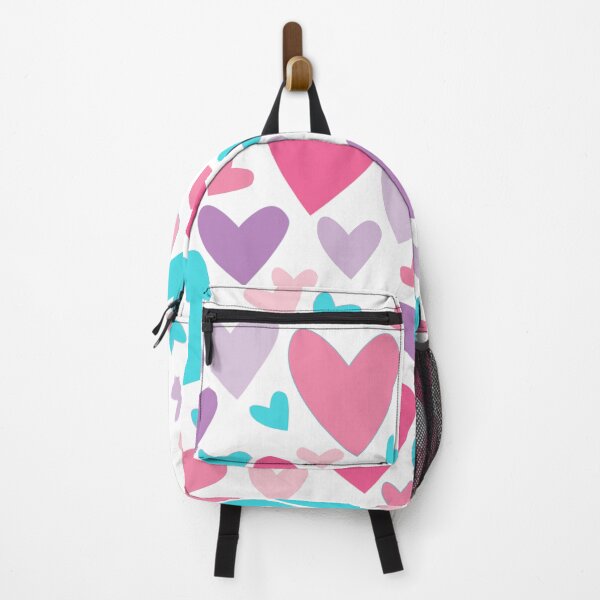 Item preview, Pink, Turquoise Blue, and Purple Abstract Hearts Pattern  designed and sold by Christina Katson.