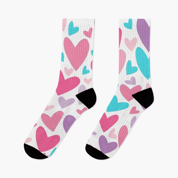 Item preview, Pink, Turquoise Blue, and Purple Abstract Hearts Pattern  designed and sold by Christina Katson.