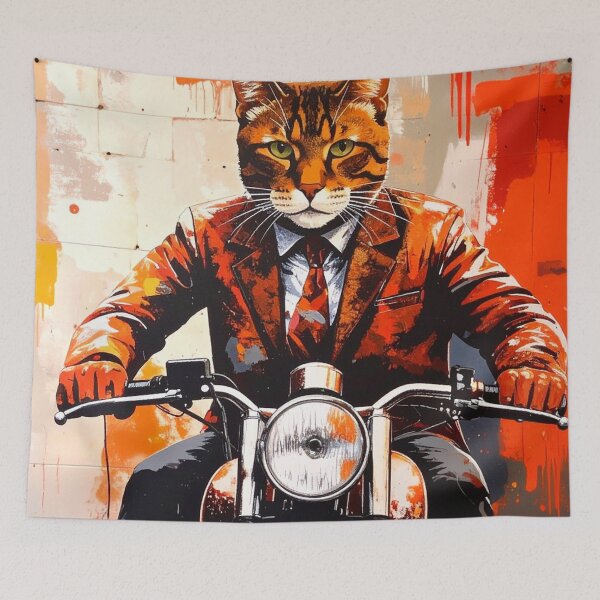 Item preview, Funny Graffiti cat on a motorcycle designed and sold by Boxing Kangaroo Retail Company.