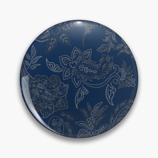Item preview, Velvet Bloom-Twilight Navy- Deep Navy Blue designed and sold by Fabricatemyart.