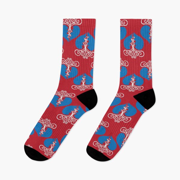 Item preview, Blue & White Broken Hearts on Red designed and sold by Digitalmyth's Designs.