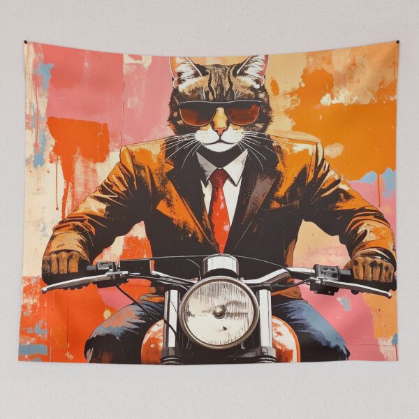 Item preview, Funny Graffiti cat on a motorcycle designed and sold by Boxing Kangaroo Retail Company.