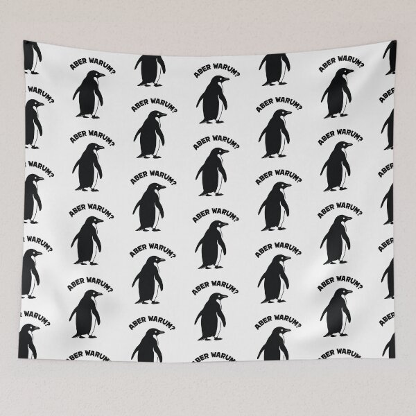 Item preview, Aber warum? Pinguin auf dem Weg zum Berg designed and sold by Felinefinesse.