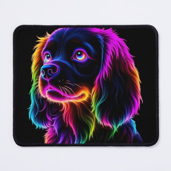 Item preview, Trippy Neon Cavalier King Charles Spaniel designed and sold by WHConwayDesigns.
