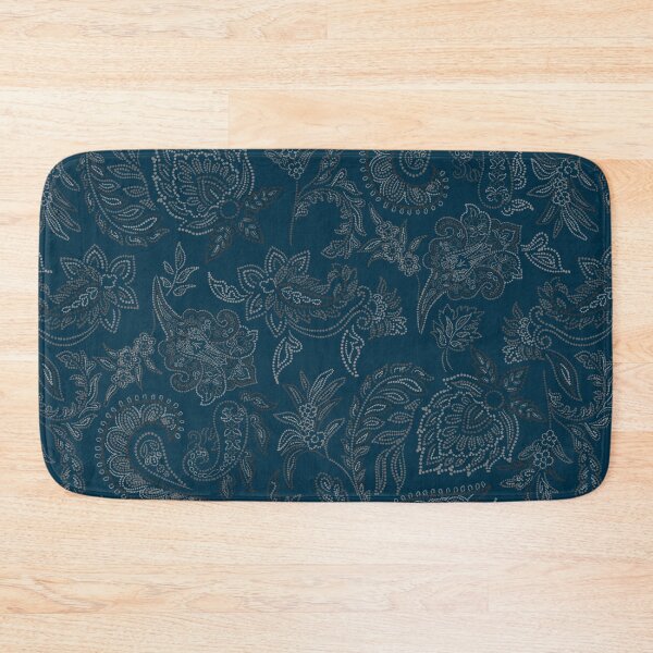 Item preview, Velvet Bloom-deep Teal-navy-Deep Sea Jade designed and sold by Fabricatemyart.