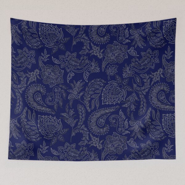 Item preview, Velvet Bloom-deep Navy Blue-Indigo Void designed and sold by Fabricatemyart.