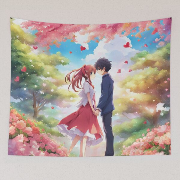 Item preview, Romantic anime scene designed and sold by ArtsJulian.