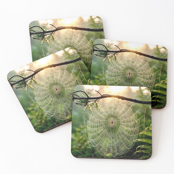 Item preview, Intricate Spider Web with Morning Dew in Forest designed and sold by Fatomfatom.