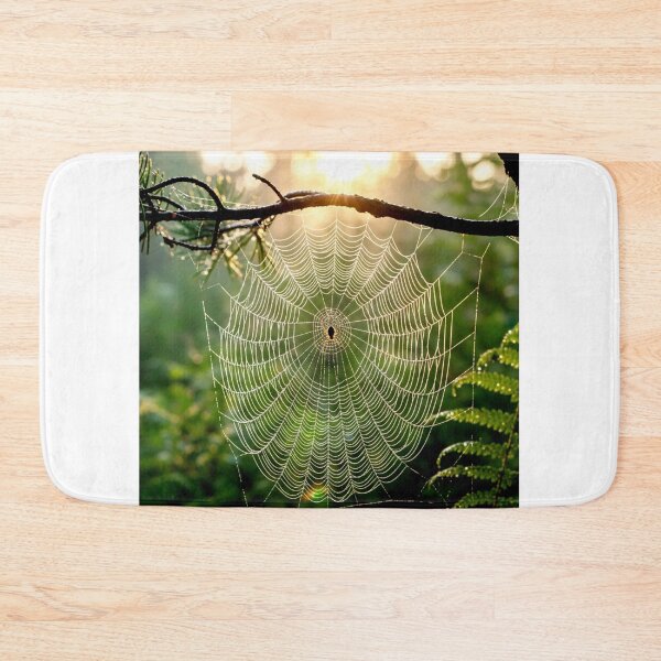 Item preview, Intricate Spider Web with Morning Dew in Forest designed and sold by Fatomfatom.