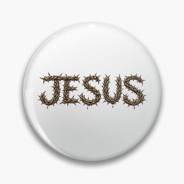Item preview, Jesus Name in Crown of Thorns Style – Christian Symbolic Typography Art designed and sold by PRINTPIC.