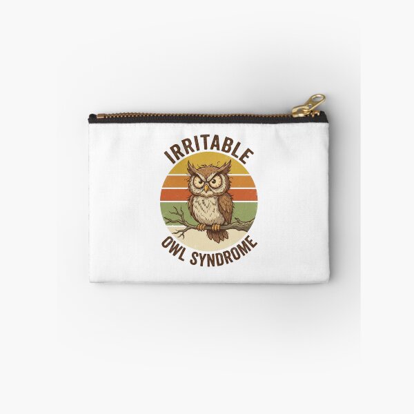 Item preview, Irritable Owl Syndrome Funny Grumpy Bird Retro 70s Vintage Sticker designed and sold by Pingi-shop.
