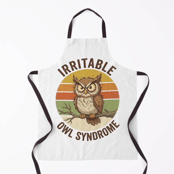 Item preview, Irritable Owl Syndrome Funny Grumpy Bird Retro 70s Vintage Sticker designed and sold by Pingi-shop.