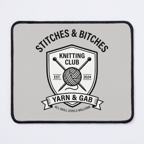 Item preview, Funny Stitches and Bitches Knitting Club Badge designed and sold by capricedefille.