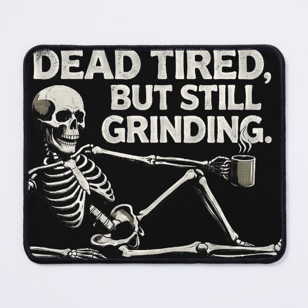 Item preview, Dead Tired But Still Grinding Skeleton Coffee Shirt designed and sold by thepixfactory.