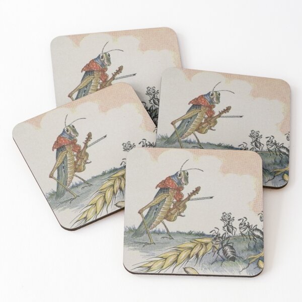 Item preview, The Ant and the Grasshopper Aesop Fable Art – Classic Folk Tale Illustration designed and sold by CulturalCurios.