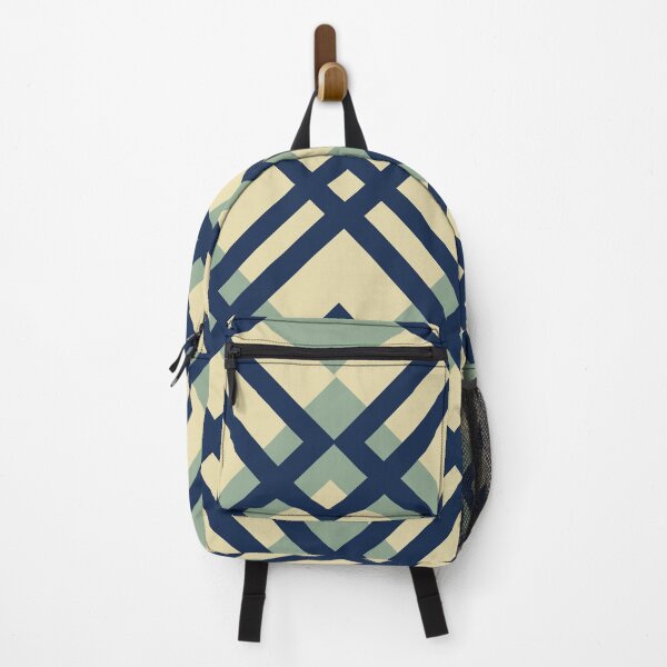 Item preview, Geometric Interwoven Squares Pattern in Navy and Sage designed and sold by studioart.