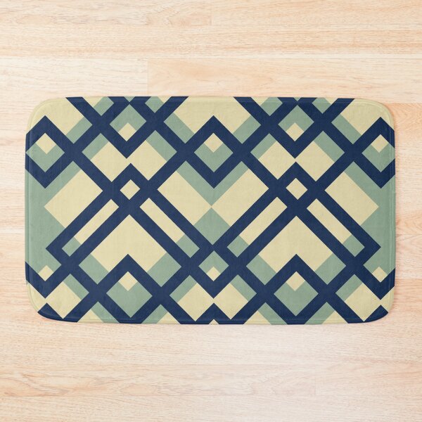 Item preview, Geometric Interwoven Squares Pattern in Navy and Sage designed and sold by studioart.