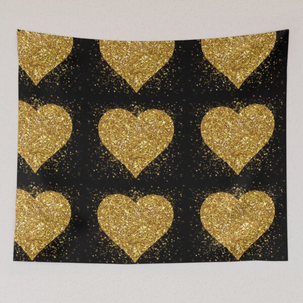 Item preview, Sparkling glitter gold valentine heart pretty glowing valentine heart graffiti heart designed and sold by hollycooper.