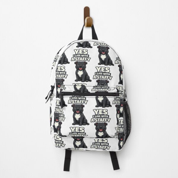Item preview, Yes I Live With a Staffy - Cute Staffordshire Bull Terrier Illustration designed and sold by BestFriendTees.