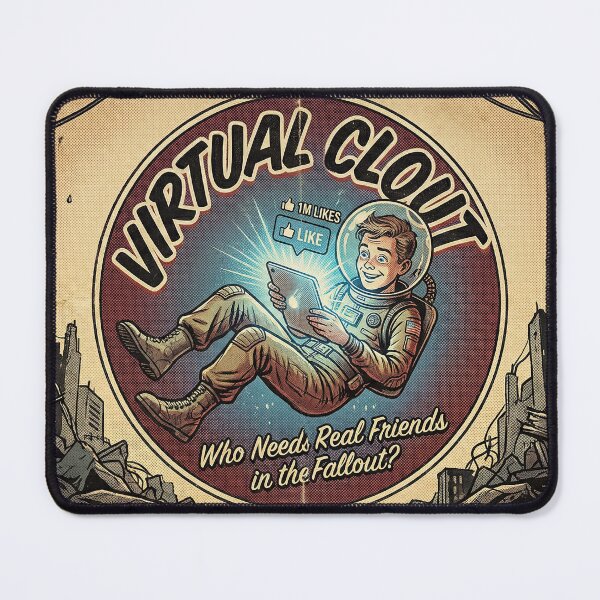 Item preview, Virtual Clout: Dystopian Retro-Futurist Astronaut Satire designed and sold by SavinMercantile.