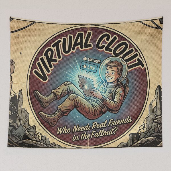 Item preview, Virtual Clout: Dystopian Retro-Futurist Astronaut Satire designed and sold by SavinMercantile.