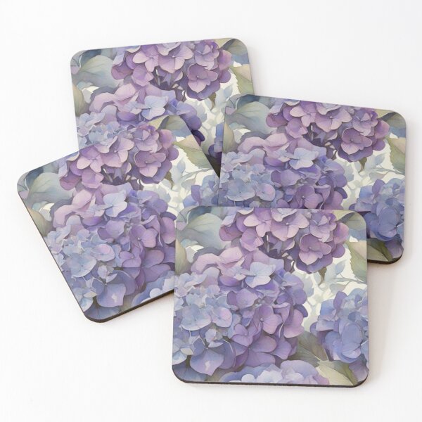 Item preview, Elegant classic watercolor purple blue floral purple hydrangeas  designed and sold by hollycooper.