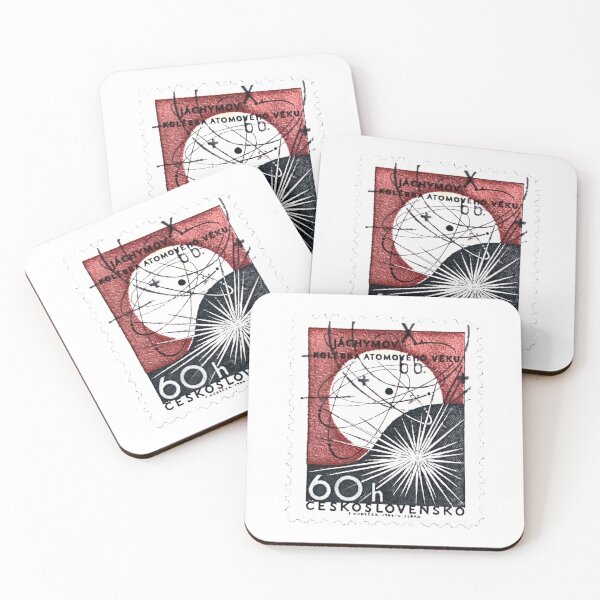 Item preview, Czech Republic Red Atom Vintage Postage Stamp designed and sold by red-amber65.
