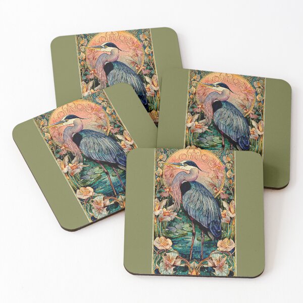 Item preview, Elegant Heron in Tranquil Waterscape  designed and sold by Helios Be. Lavsh.