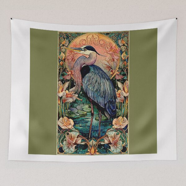 Item preview, Elegant Heron in Tranquil Waterscape  designed and sold by Helios Be. Lavsh.