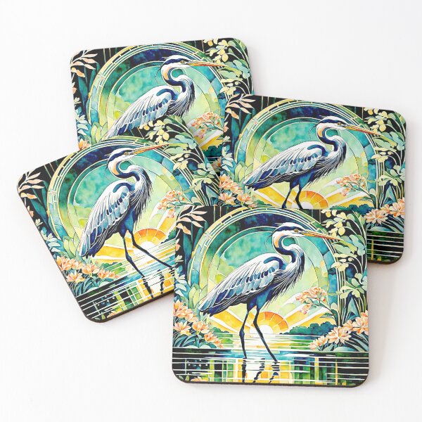 Item preview, Elegant Heron in Tranquil Waterscape #1 designed and sold by Helios Be. Lavsh.