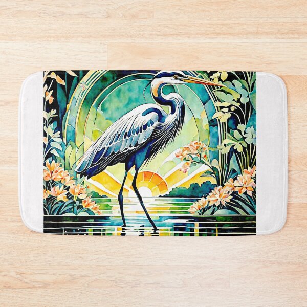 Item preview, Elegant Heron in Tranquil Waterscape #1 designed and sold by Helios Be. Lavsh.