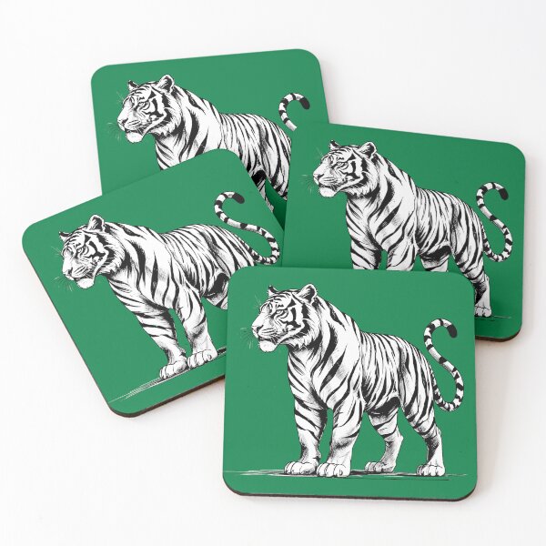 Item preview, Monochrome Tiger Line Art – Dark Wildlife Illustration designed and sold by PAPIRO SIGLO XXI.