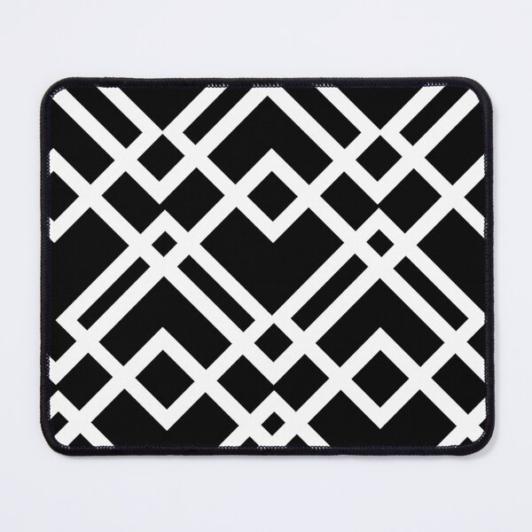 Item preview, Monochrome Geometric Lattice Pattern Interlocking Squares And Diamonds designed and sold by studioart.