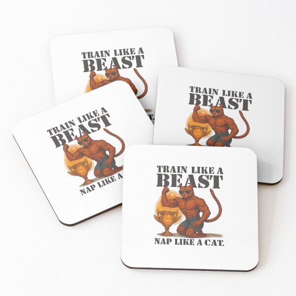 Item preview, Train Like a Beast, Nap Like a Cat - Muscular Fitness Cat designed and sold by ARTGENERATESART.