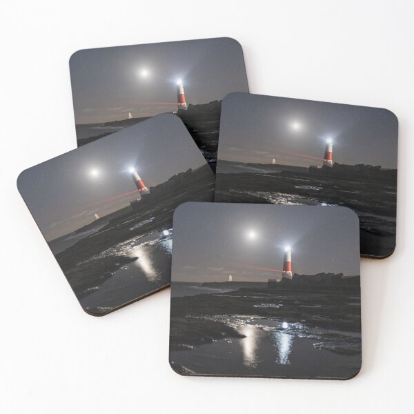 Item preview, Portland Bill Lighthouse Relected in a Puddle at Night designed and sold by Aham Photos.