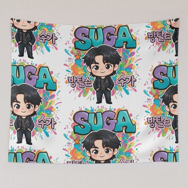 Item preview, BTS SUGA Min Yoongi Chibi Art - Cool Rocker Style Fanart designed and sold by Polarisofficial.