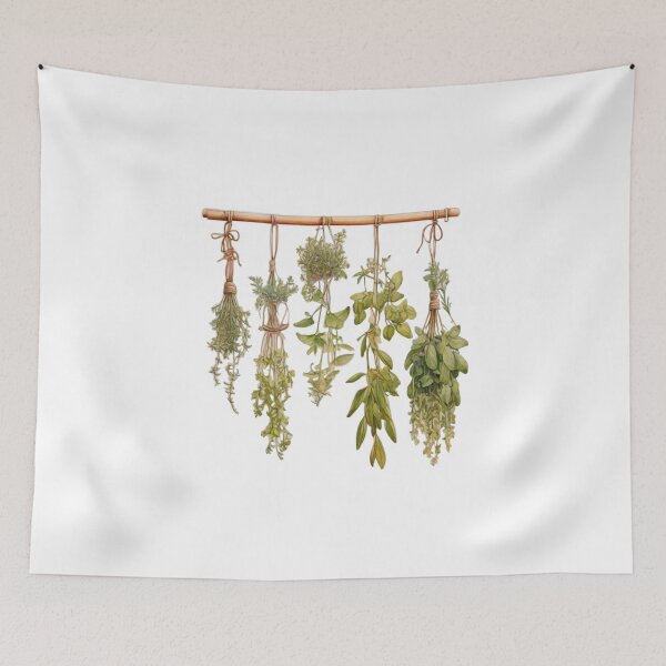 Item preview, Classic boho natural botanical watercolor herbs dried herbs  designed and sold by hollycooper.