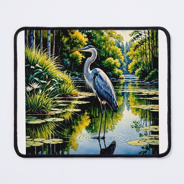 Item preview, Elegant Heron in Tranquil Waterscape #4 designed and sold by Helios Be. Lavsh.