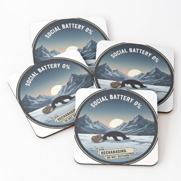 Item preview, Social Battery 0% Penguin – Nihilist Recharging Do Not Disturb Vintage Badge designed and sold by Wear Sculpt.