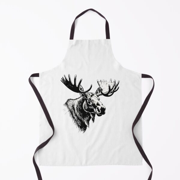 Item preview, Monochrome Moose Line Art – Dark Wildlife Illustration designed and sold by PAPIRO SIGLO XXI.