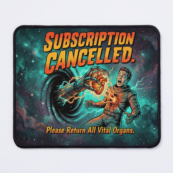 Item preview, Subscription Nightmare: Retro-Futuristic Sci-Fi Satire designed and sold by SavinMercantile.