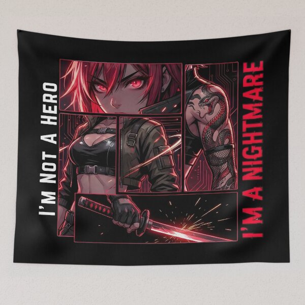 Item preview, Nyx: "I'm A Nightmare" | Dark Cyberpunk Anime Girl Streetwear designed and sold by Ahmed-G-Designs.