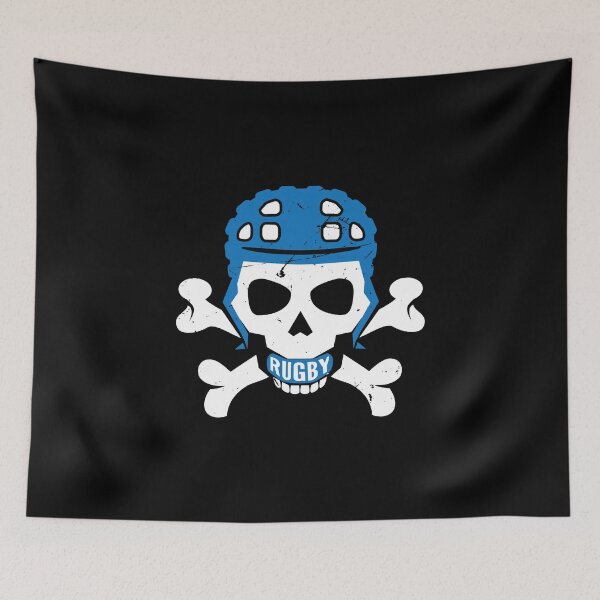 Item preview, Rugby Fan Pirate Headgear Skull T-shirt designed and sold by oberdoofus.